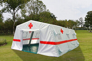 Inflatable tent for  red cross