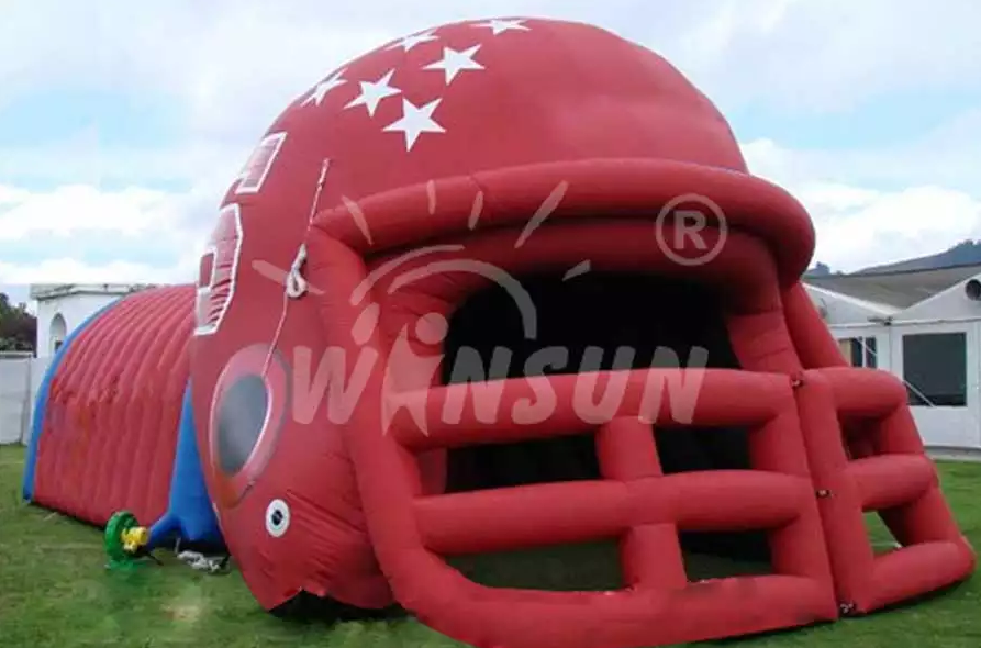 Hot Inflatable Game Sports Helmet With Tunnel Tent